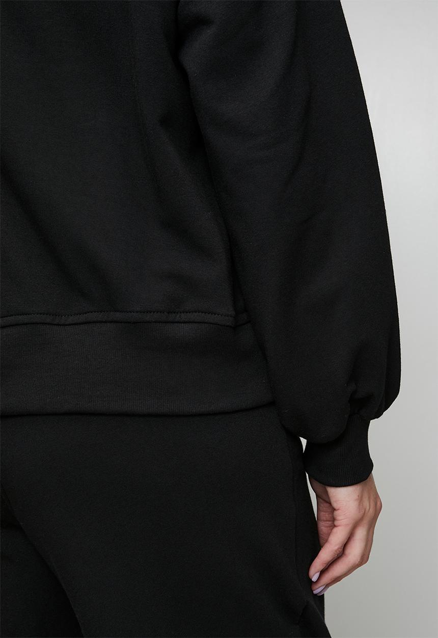 Me&B - Plus Cornelli Face Sweat Top - Black