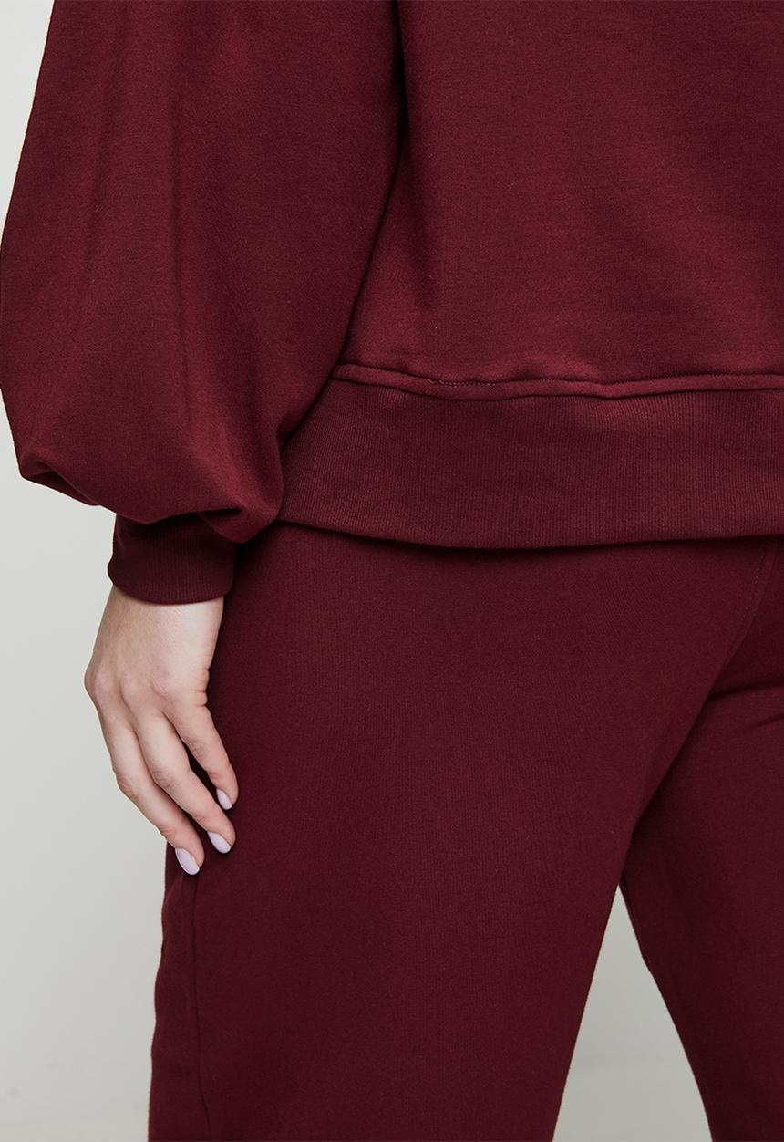 Me&B - Plus Sequined Flower Sweat Top - Burgundy