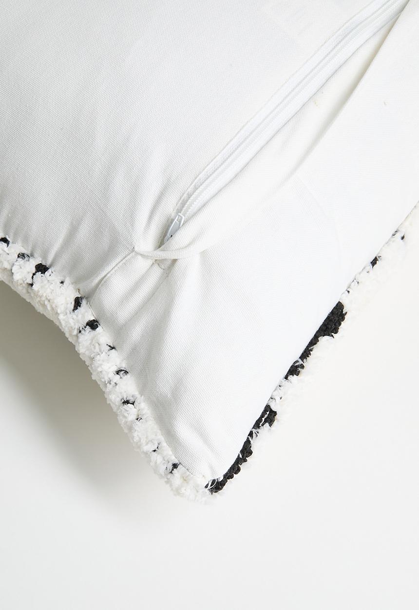 Sixth Floor - Tufted Stripe Woven Cushion Cover - Black & White
