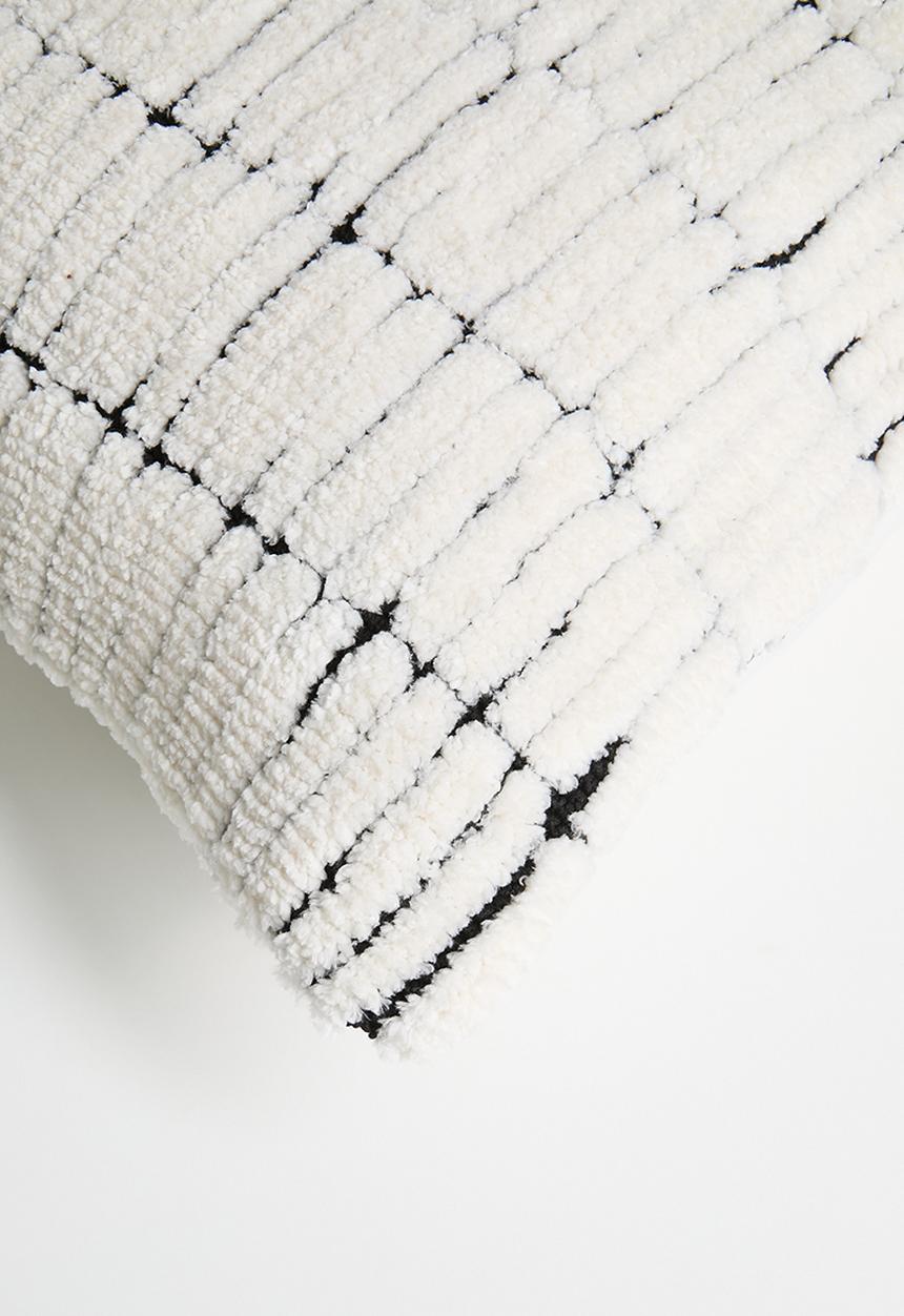 Sixth Floor - Tufted Stripe Woven Cushion Cover - Black & White