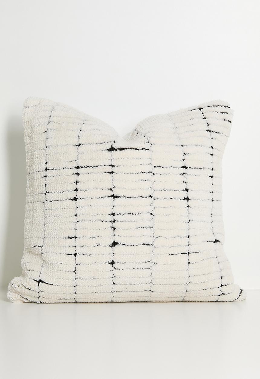 Sixth Floor - Tufted Stripe Woven Cushion Cover - Black & White