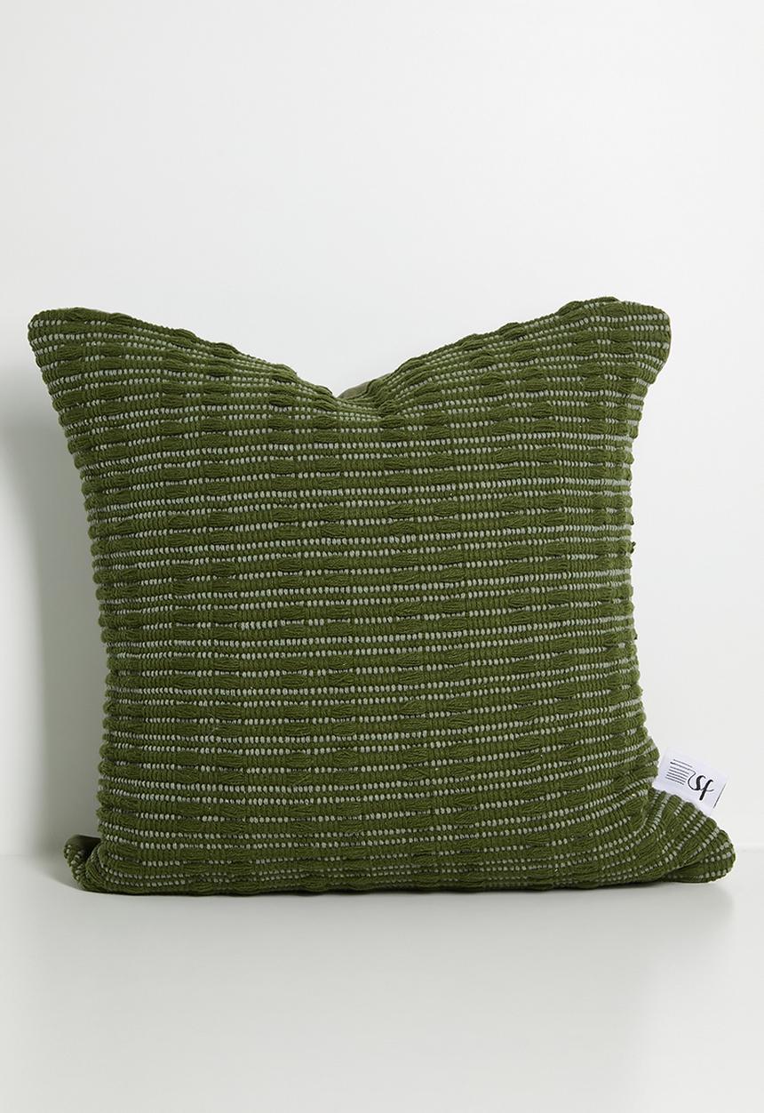 Sixth Floor - Chunky Woven Cushion Cover - Olive