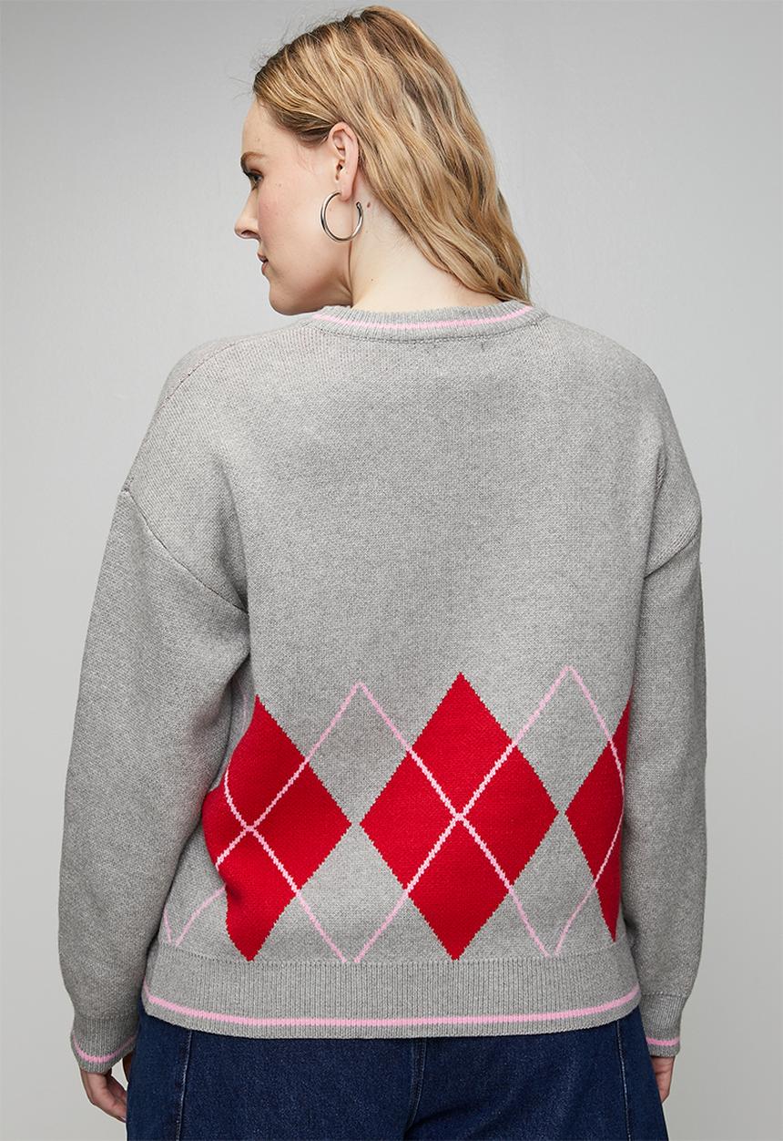 Me&B - Plus Ultimate Jumper - Red Argyle