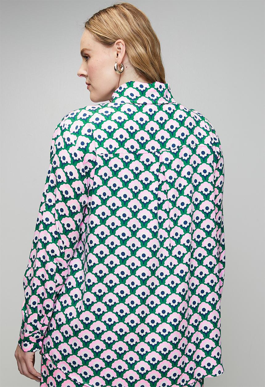 Me&B - Plus Classic Shirt Geo Floral - multi
