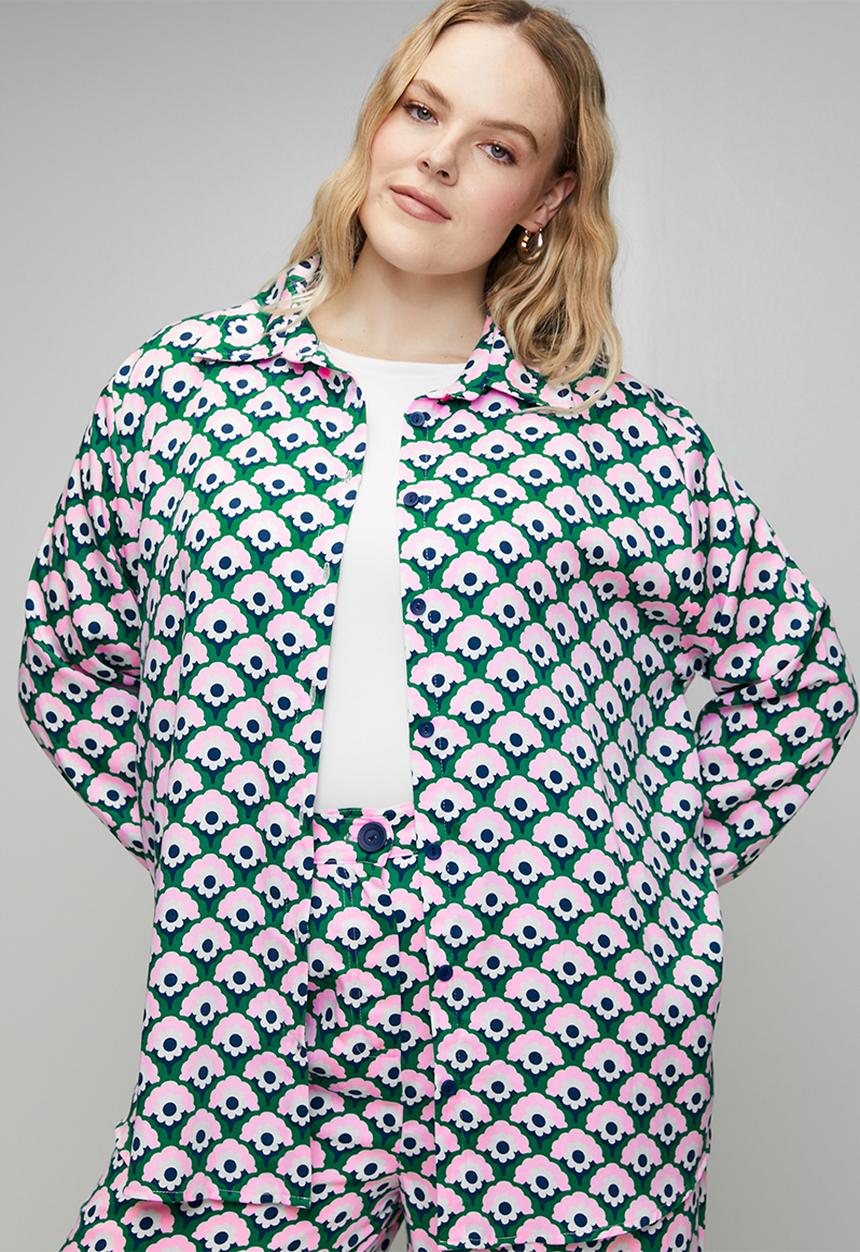 Me&B - Plus Classic Shirt Geo Floral - multi