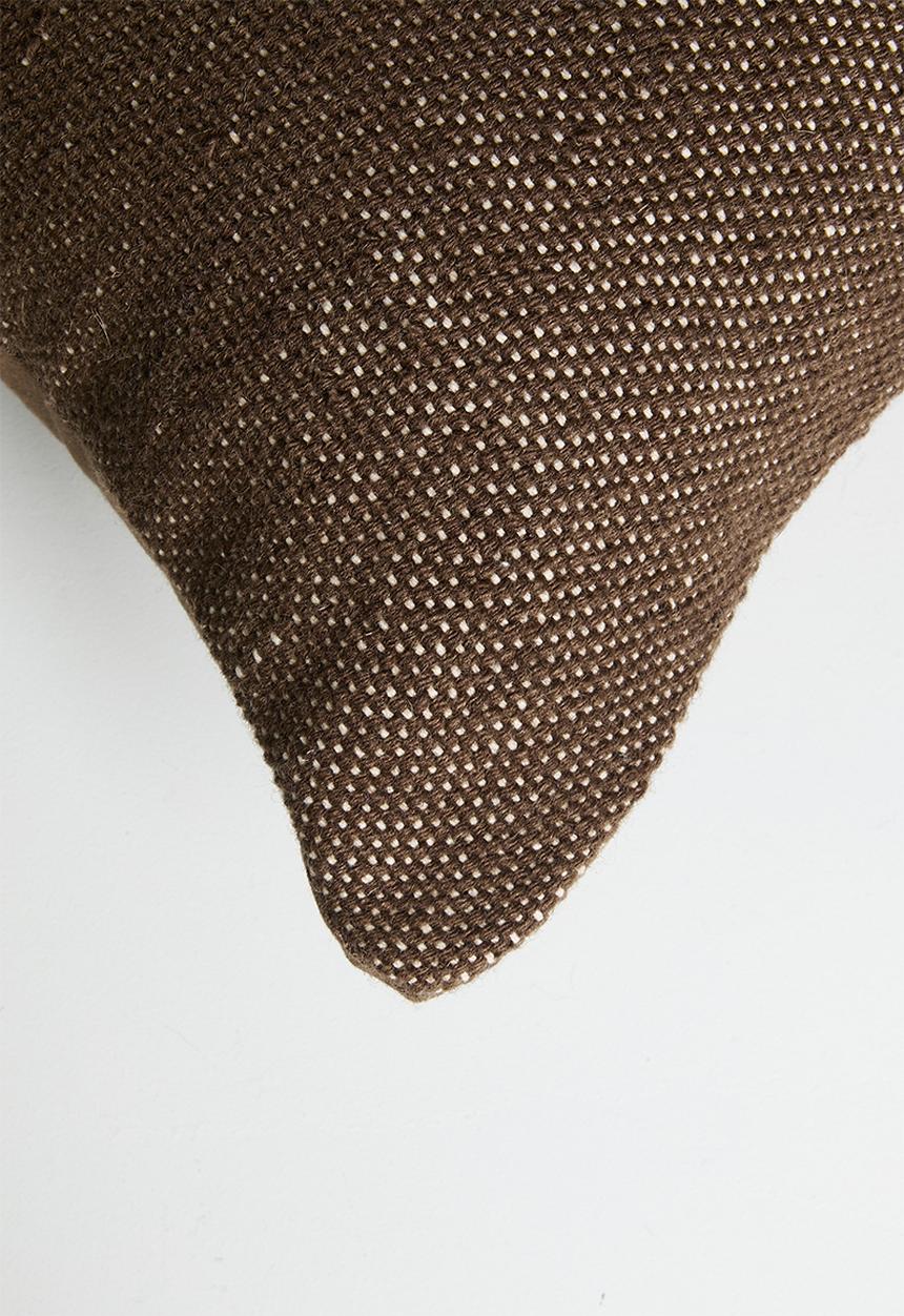 Sixth Floor - Contrast Embroidery Woven Cushion Cover - Choc