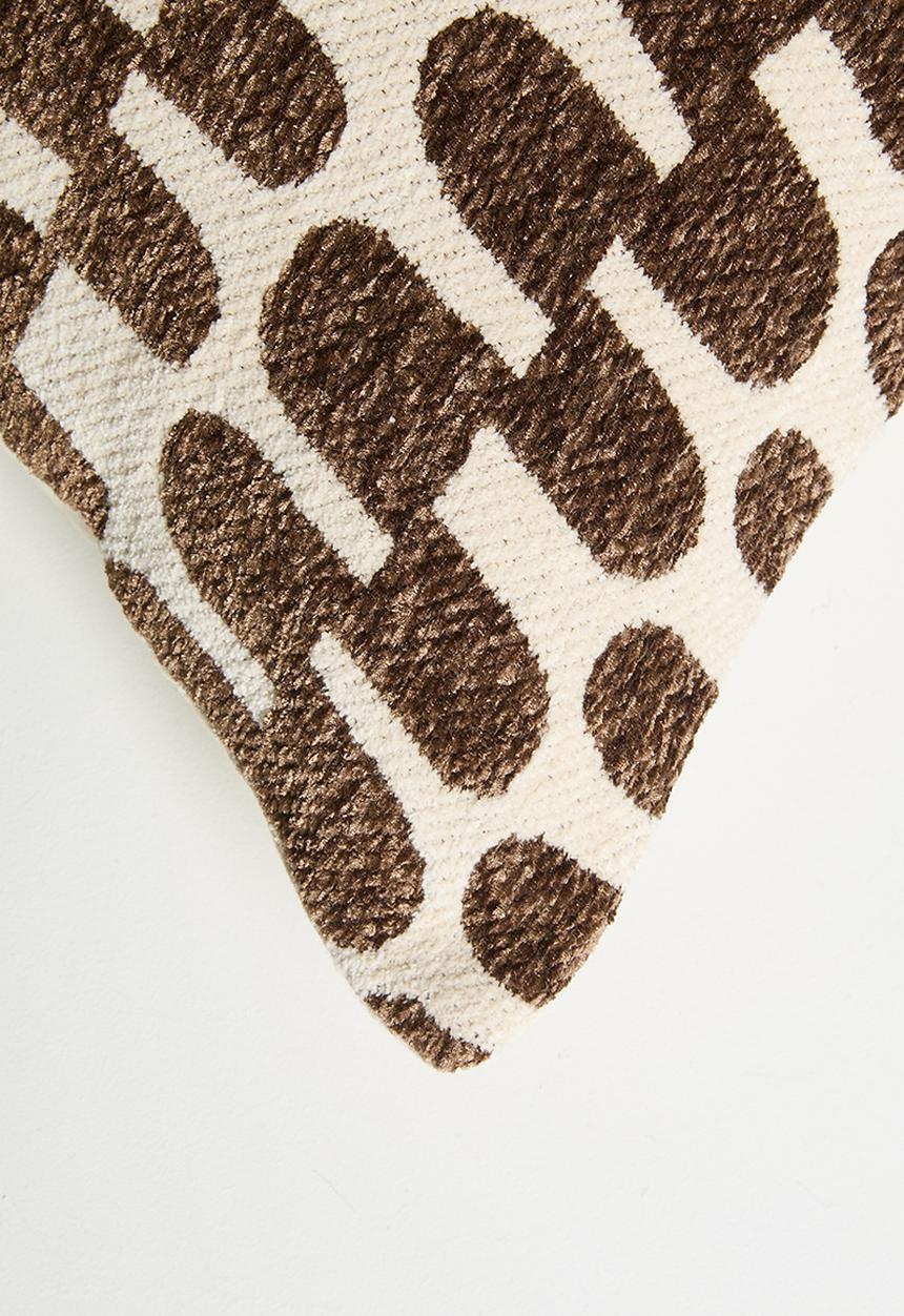 Sixth Floor - Art Deco Jacquard Cushion Cover - Rust