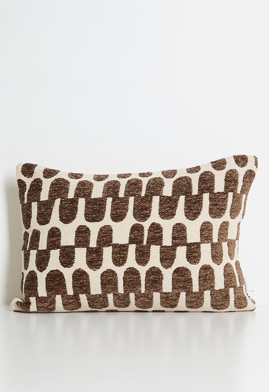 Sixth Floor - Art Deco Jacquard Cushion Cover - Rust