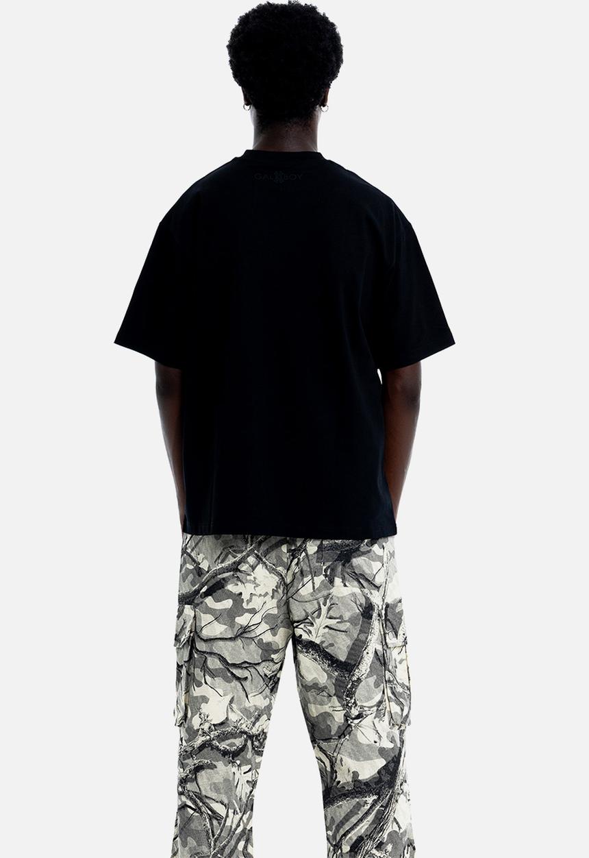 GALXBOY - COIN EMBROIDERY T-SHIRT  - BLACK