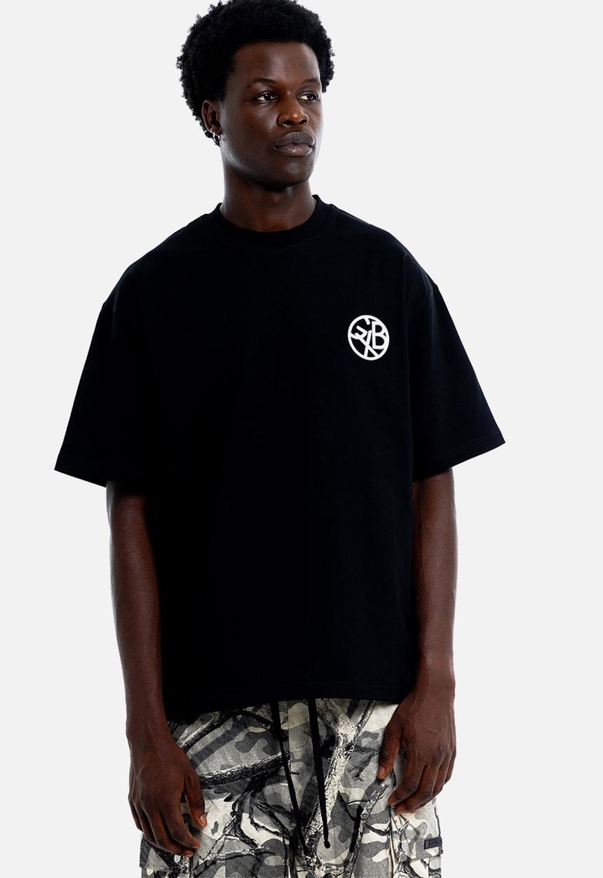 GALXBOY - COIN EMBROIDERY T-SHIRT  - BLACK
