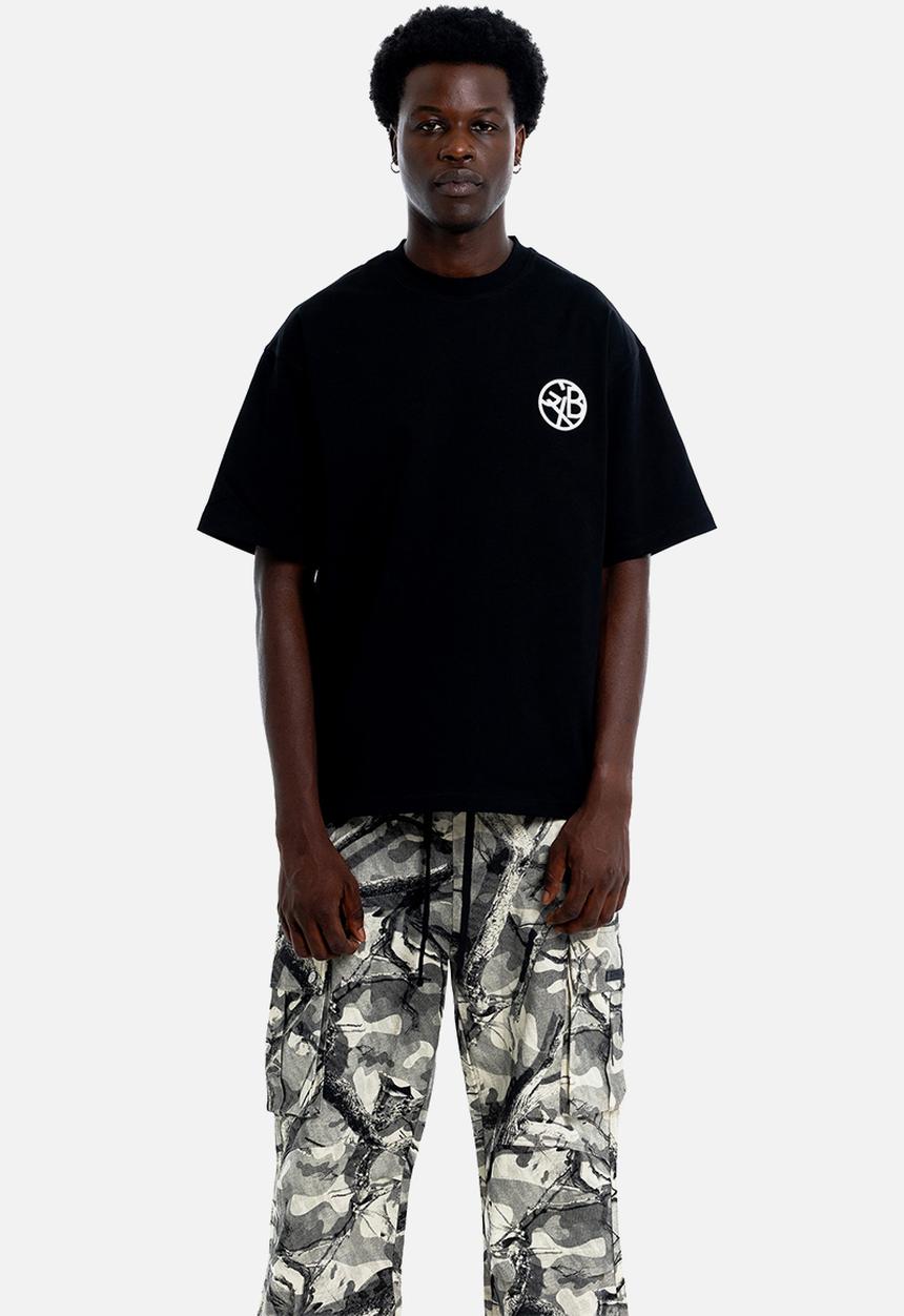 GALXBOY - COIN EMBROIDERY T-SHIRT  - BLACK