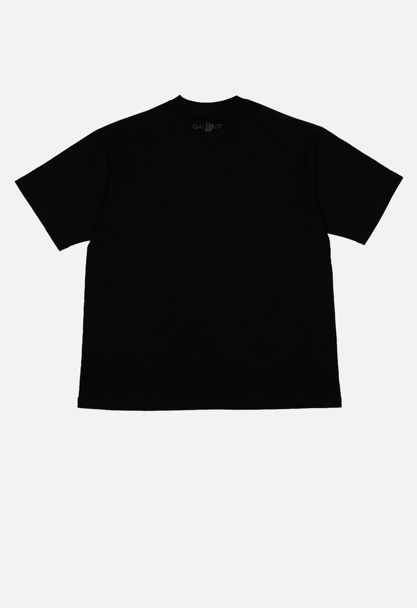 GALXBOY - COIN EMBROIDERY T-SHIRT  - BLACK