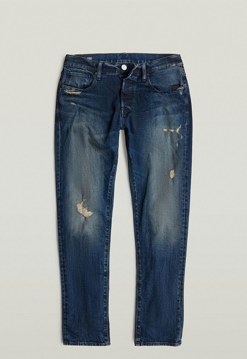 G-STAR - 3301 Slim - worn in mountain dusk destroyed