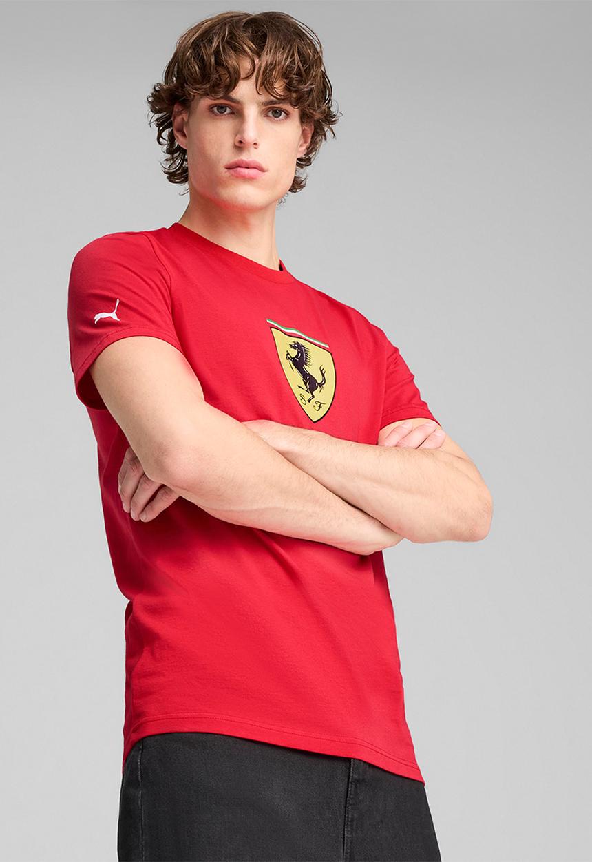 PUMA - Ferrari Race Colored Big Shield Tee - Ross Red