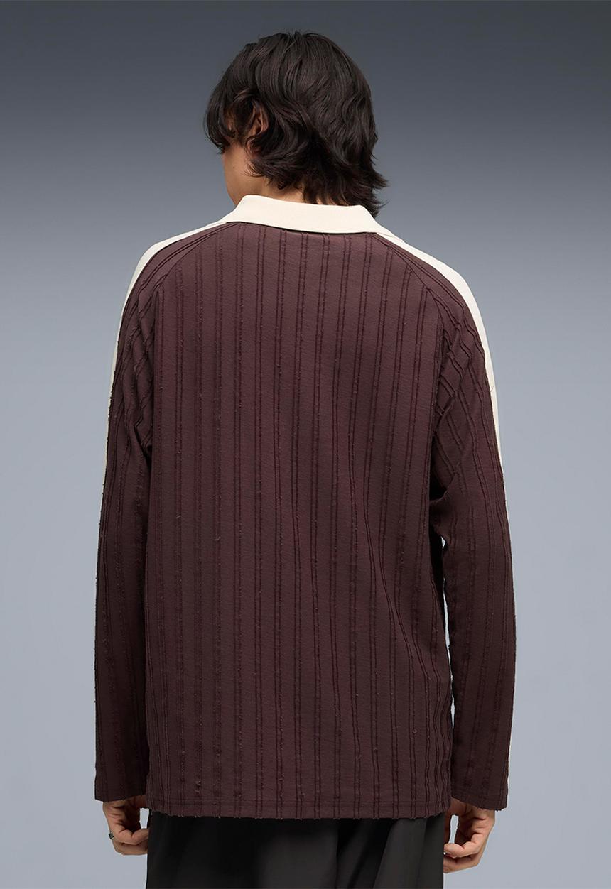 PUMA - T7 Relaxed Retro Long Sleeve Polo - Chocolate Brown