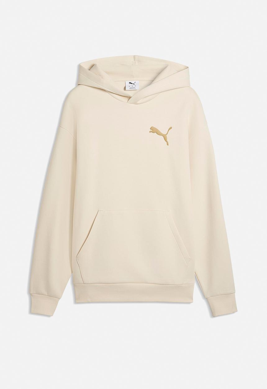 PUMA - ESS ELEVATED CAT LOGO Relaxed Hoodie DK - Alpine Snow