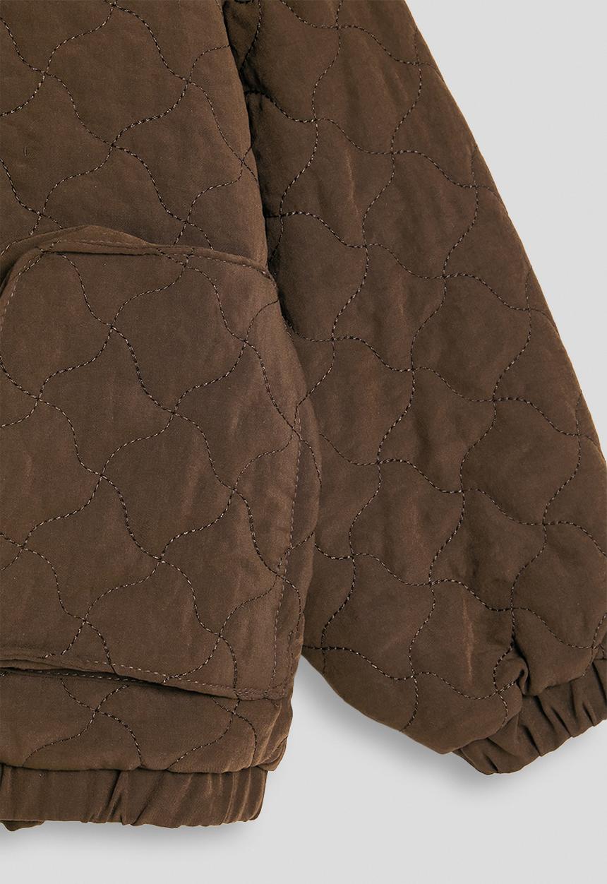 Pop Candy - Wavy diamond quilted jacket with lift-away pockets - chocolate