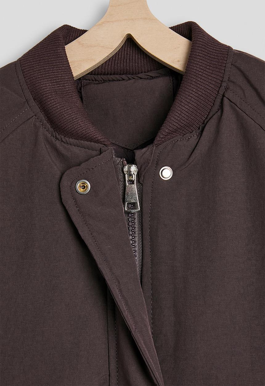 Pop Candy - Bomber-style padded jacket with drawstring hem - dark brown