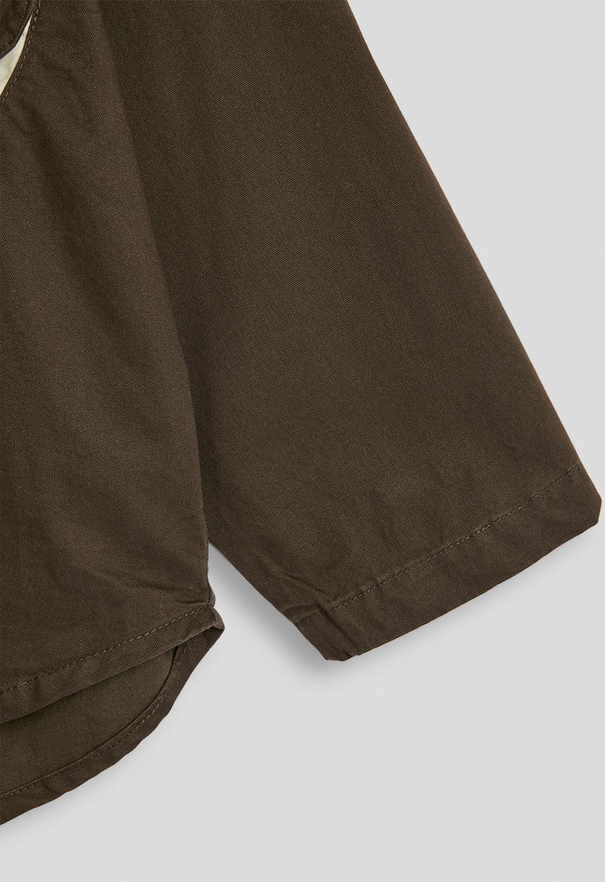 Pop Candy - High-low shirt with breast pocket design - dark brown
