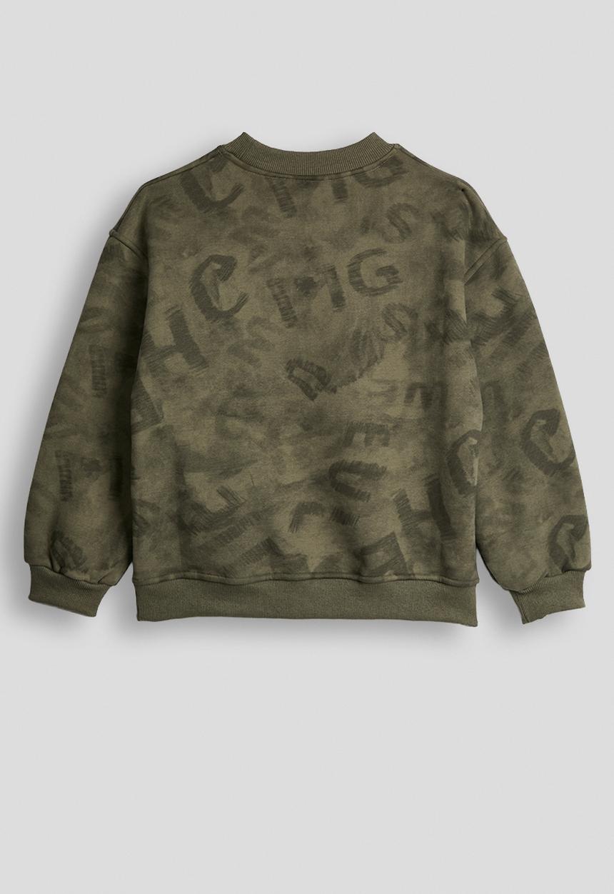 Pop Candy - Letter aop sweatshirt - green tonal