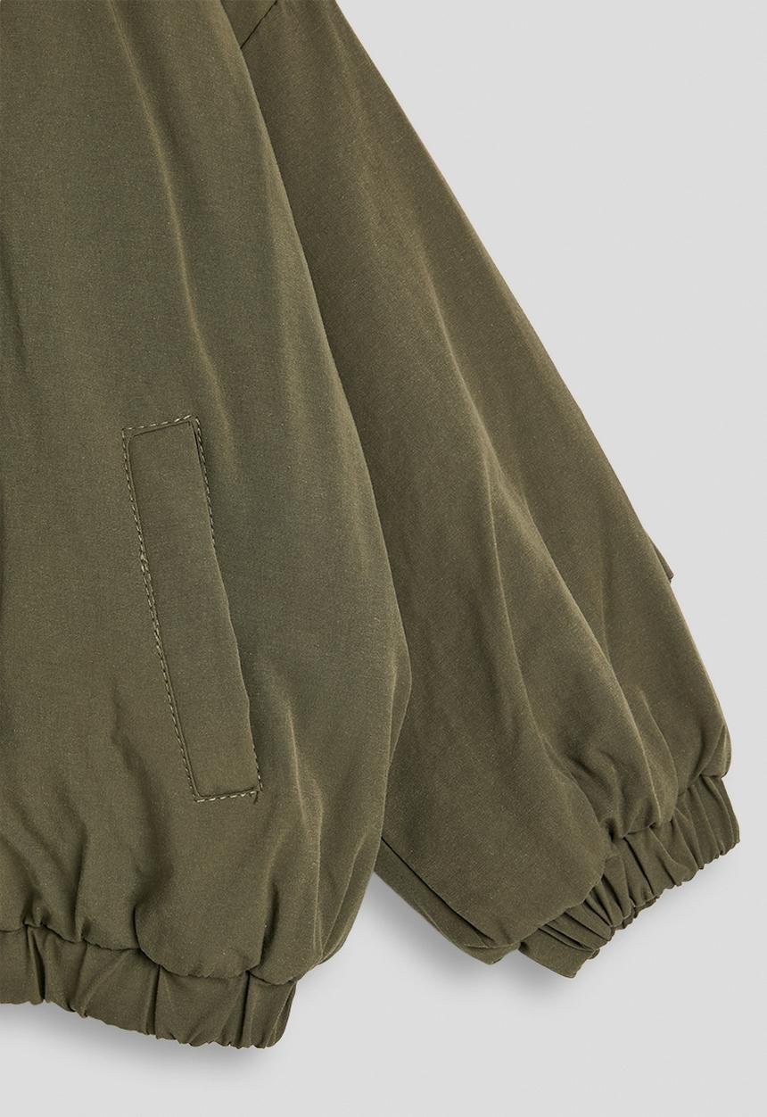 Pop Candy - Shearling collar bomber jacket - moss green