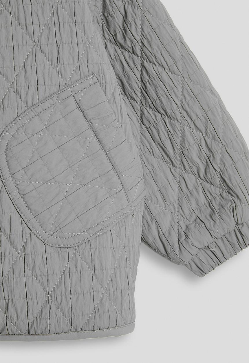 Pop Candy - Diamond quilted jacket with stylised patch pockets - grey