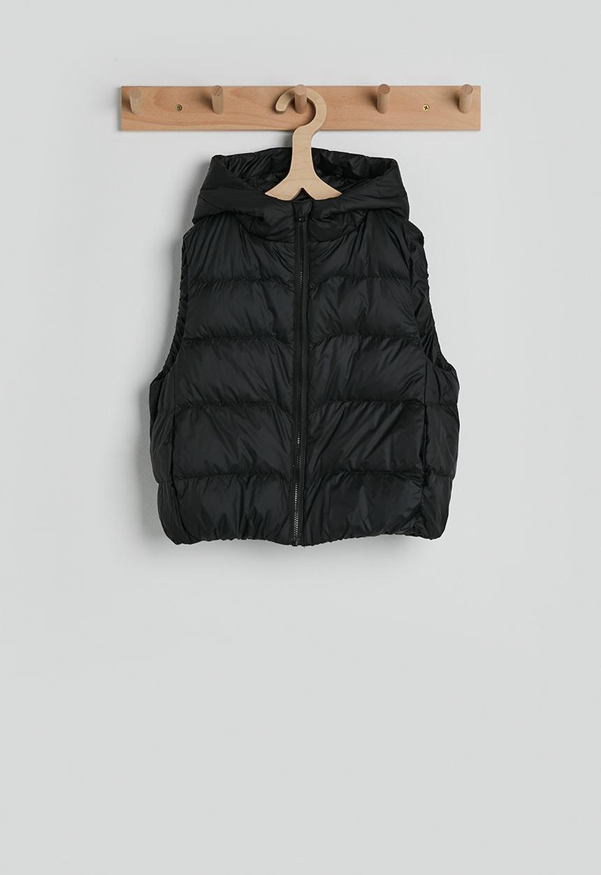 Pop Candy - Hooded puffer vest - black