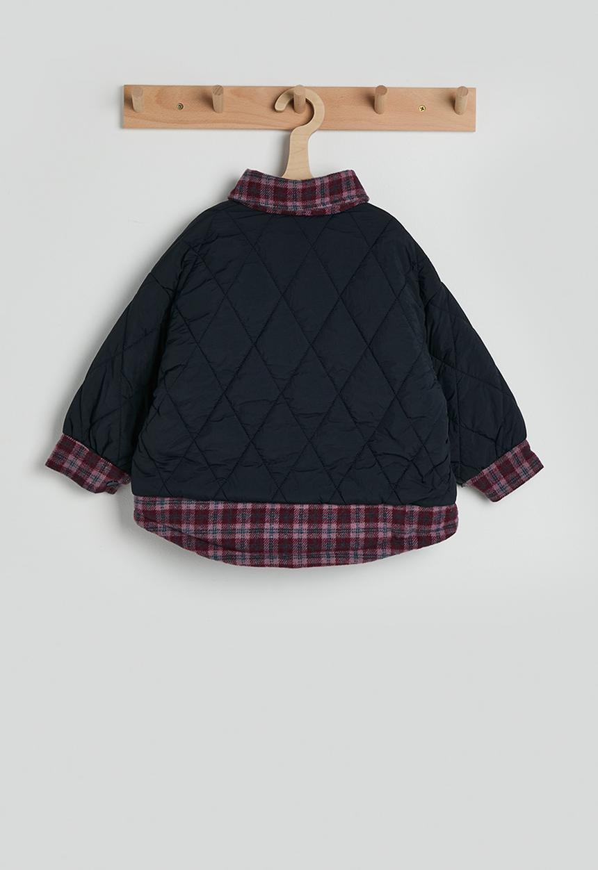 Pop Candy - Diamond quilted flannel shirt jacket - navy/multi