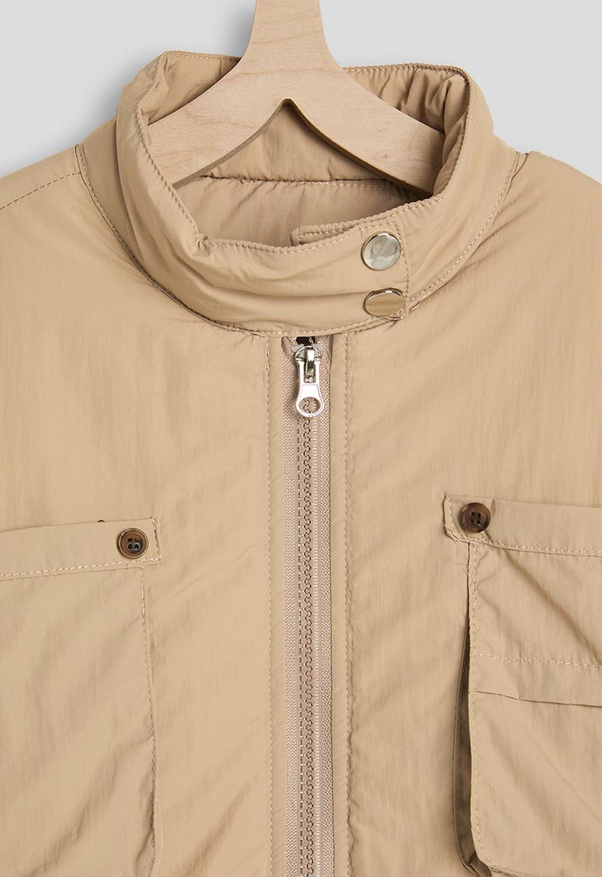 Pop Candy - Lift-away patch pocket rain jacket - light khaki