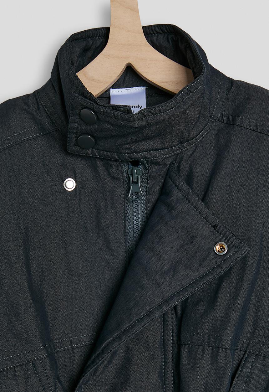 Pop Candy - Funnel neck bubble hem vest - black