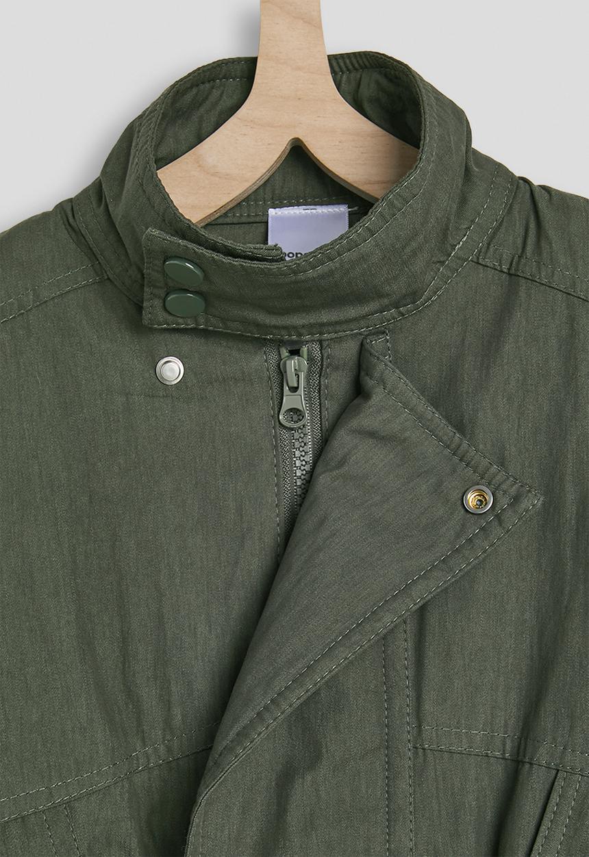 Pop Candy - Funnel neck bubble hem vest - reseda green