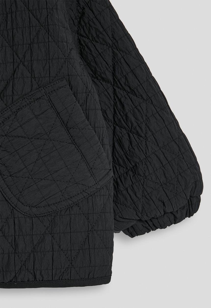Pop Candy - Diamond quilted jacket with stylised patch pockets - black