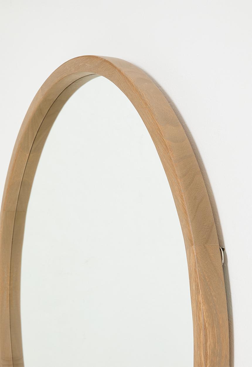 Sixth Floor - Mira round wooden mirror - Natural