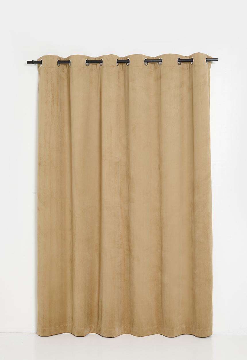 Sixth Floor - Herringbone Velvet Selflined Curtain Eyelet - Sand