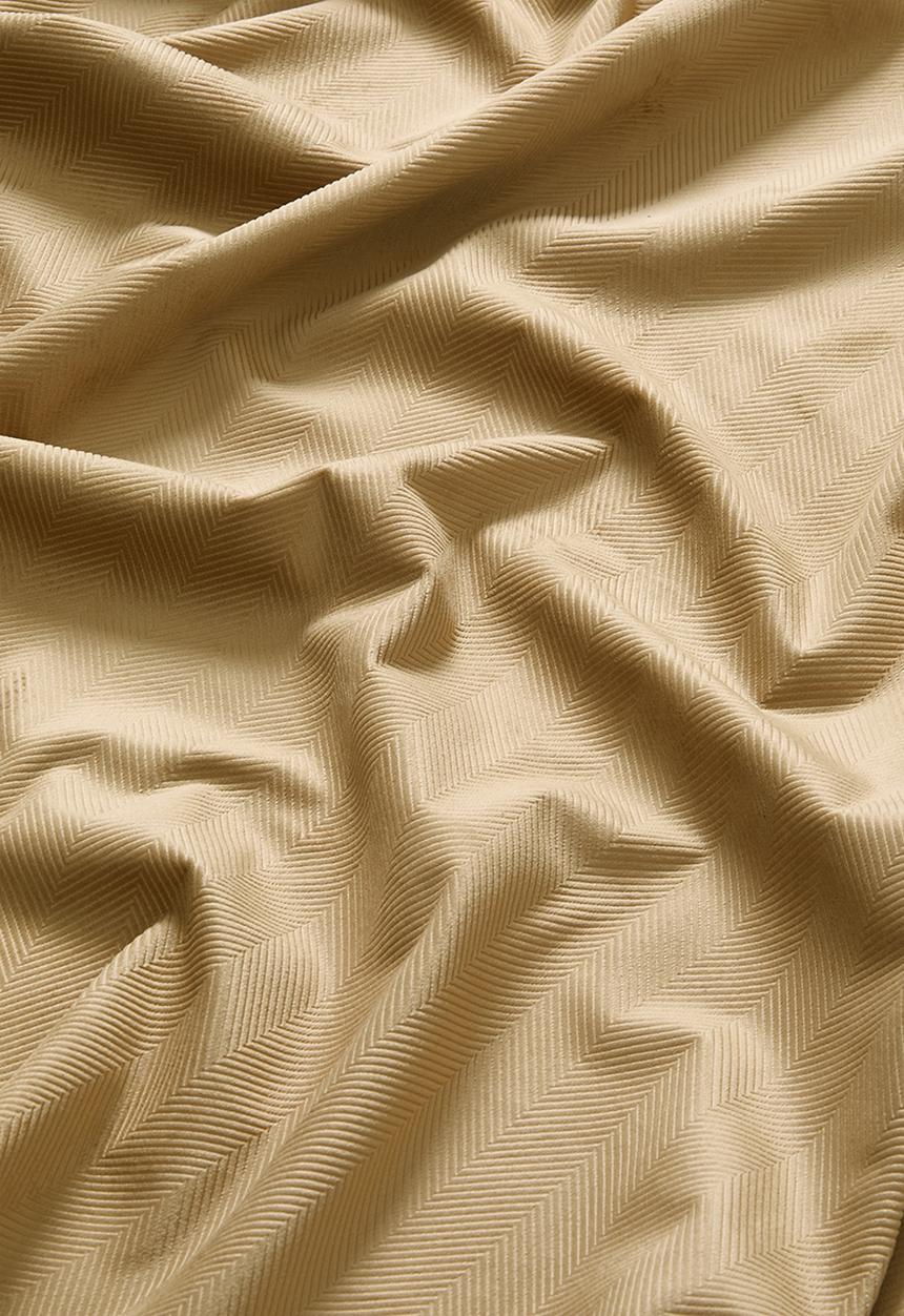 Sixth Floor - Herringbone Velvet Selflined Curtain Eyelet - Sand