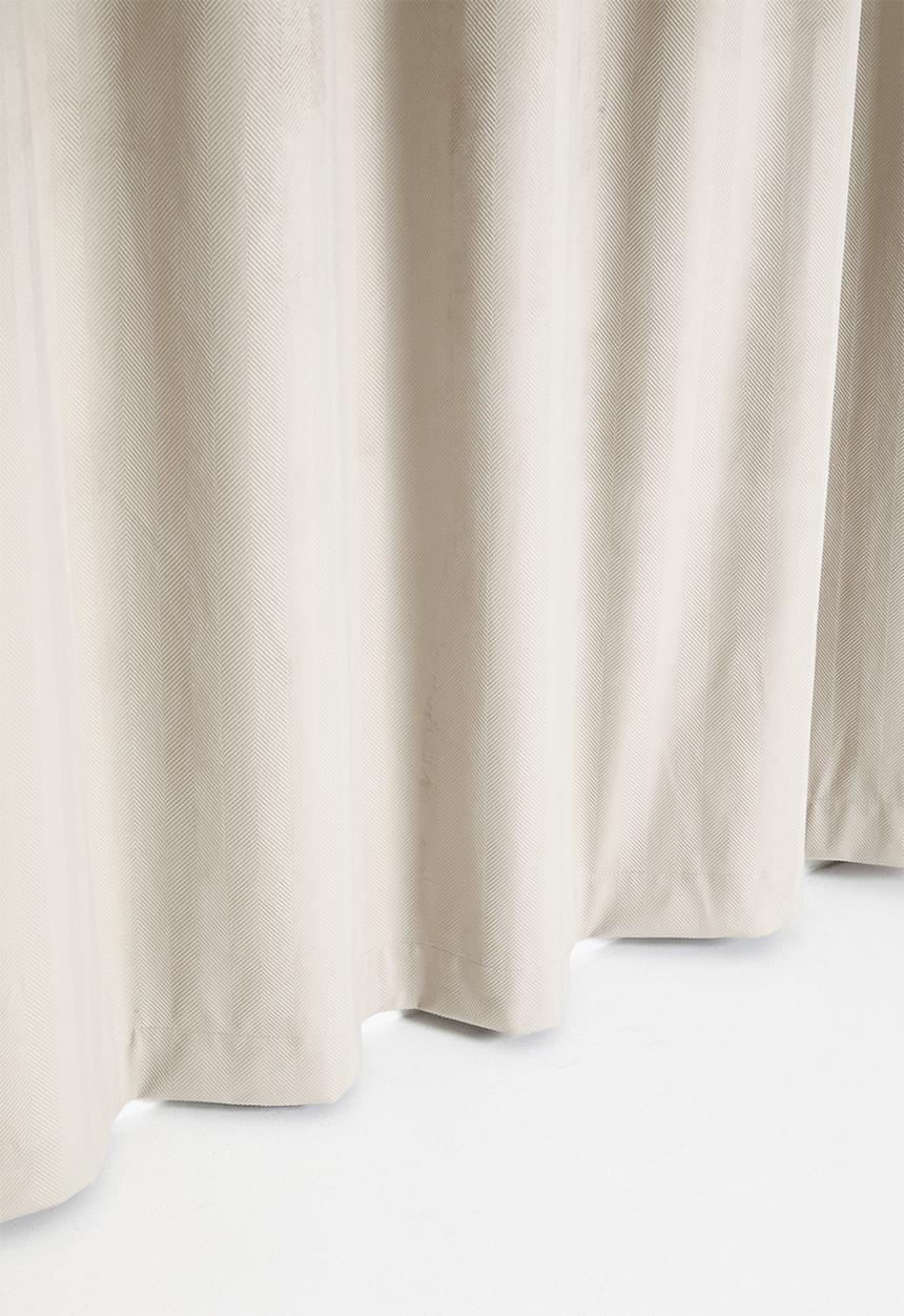Sixth Floor - Herringbone Velvet Self lined Curtain Eyelet - Taupe
