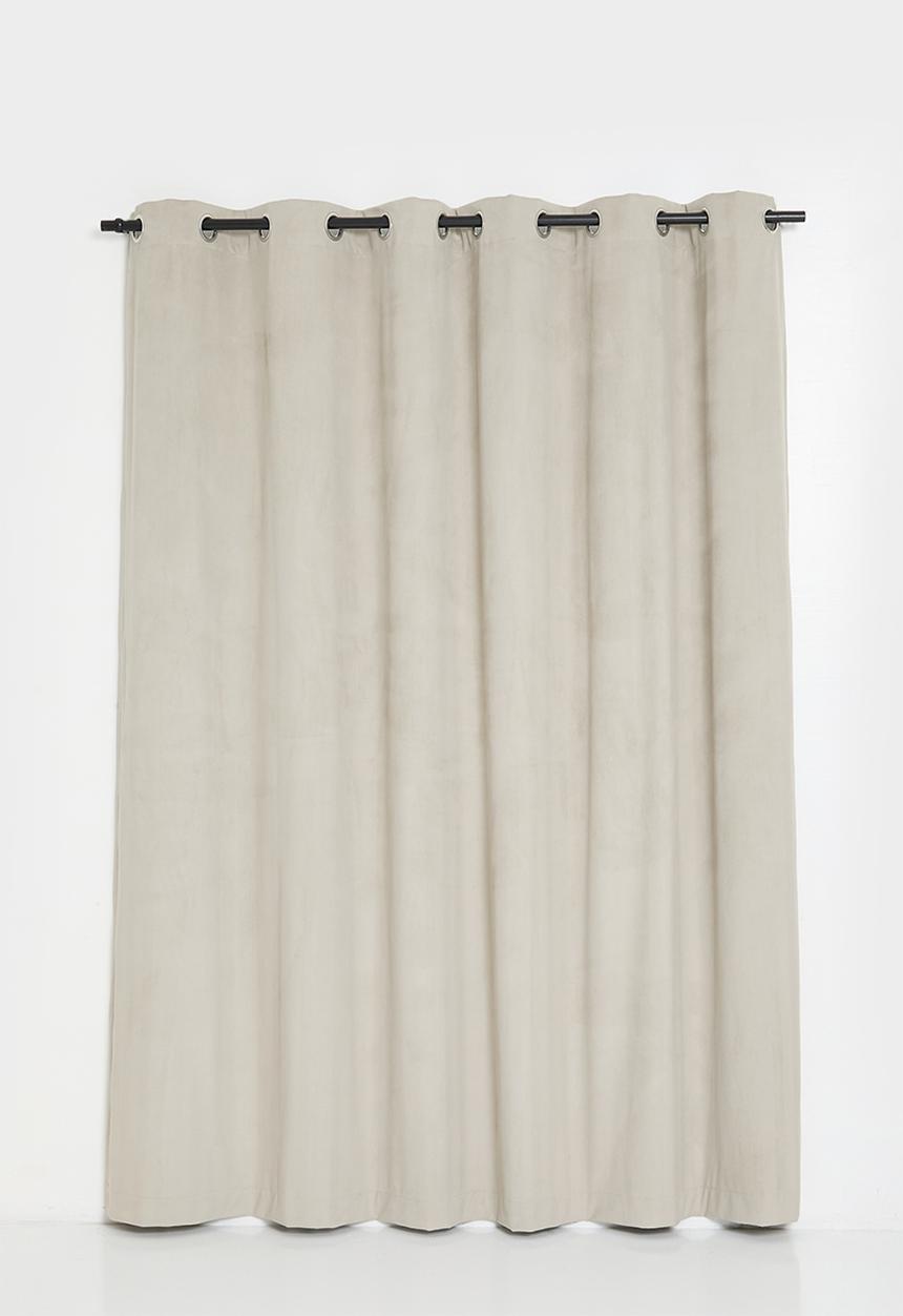 Sixth Floor - Herringbone Velvet Self lined Curtain Eyelet - Taupe