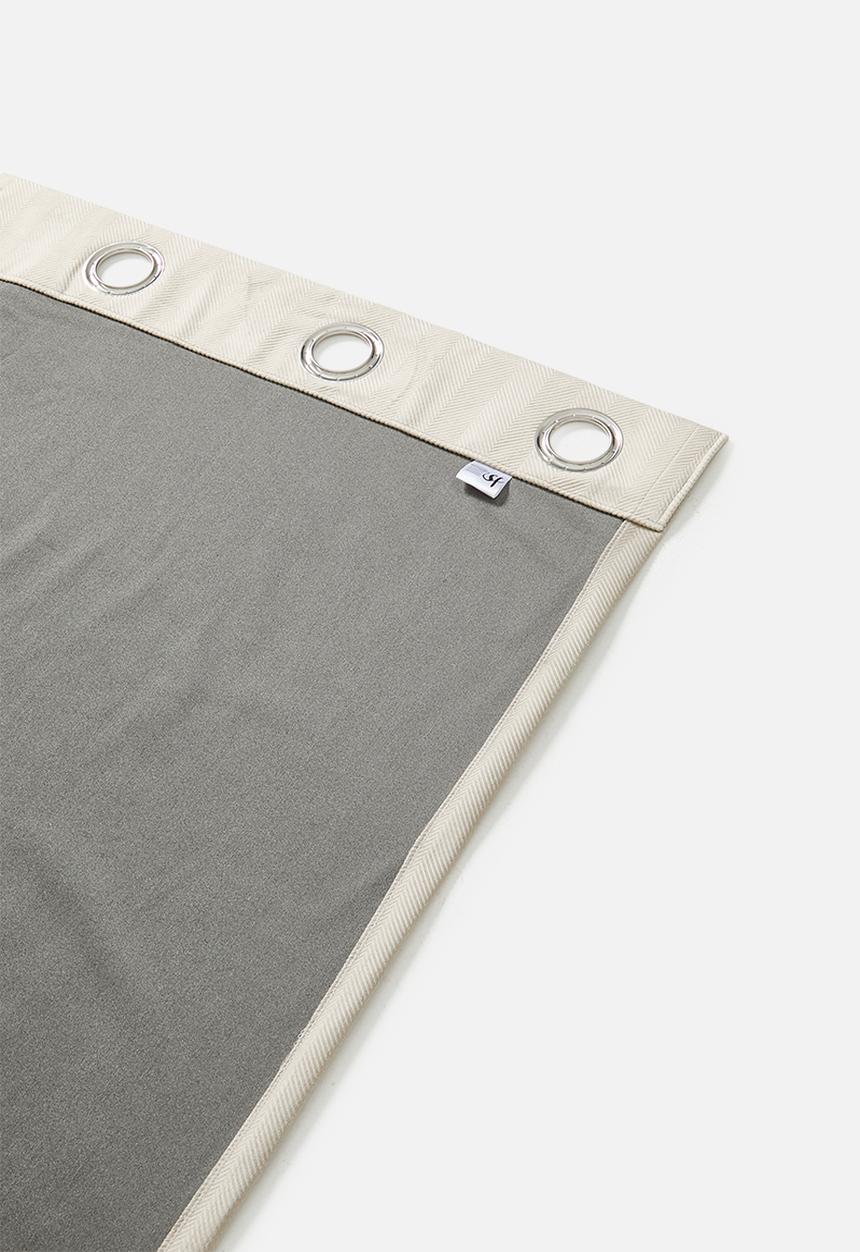 Sixth Floor - Herringbone Velvet Self lined Curtain Eyelet - Taupe