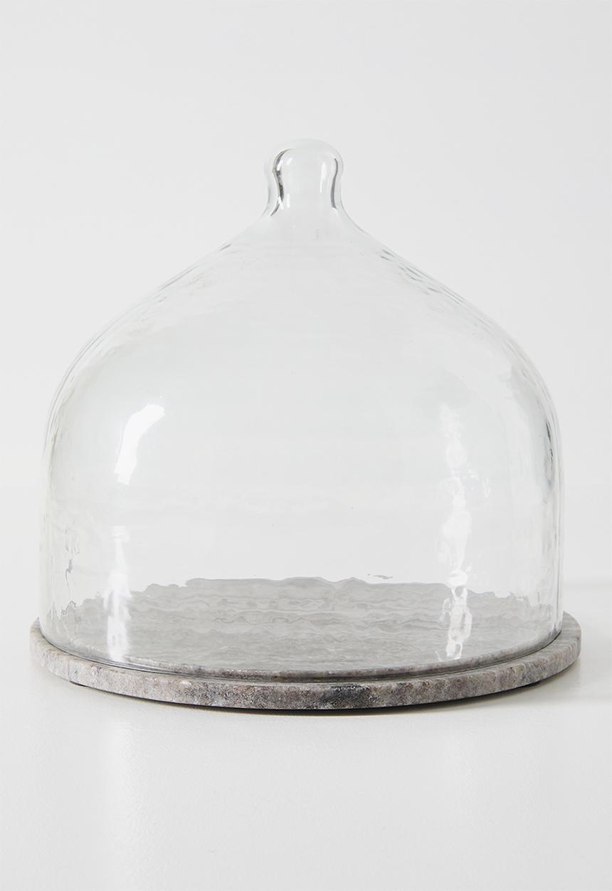 Sixth Floor - Marble Cheese Board with Hammered Glass Dome - Grey