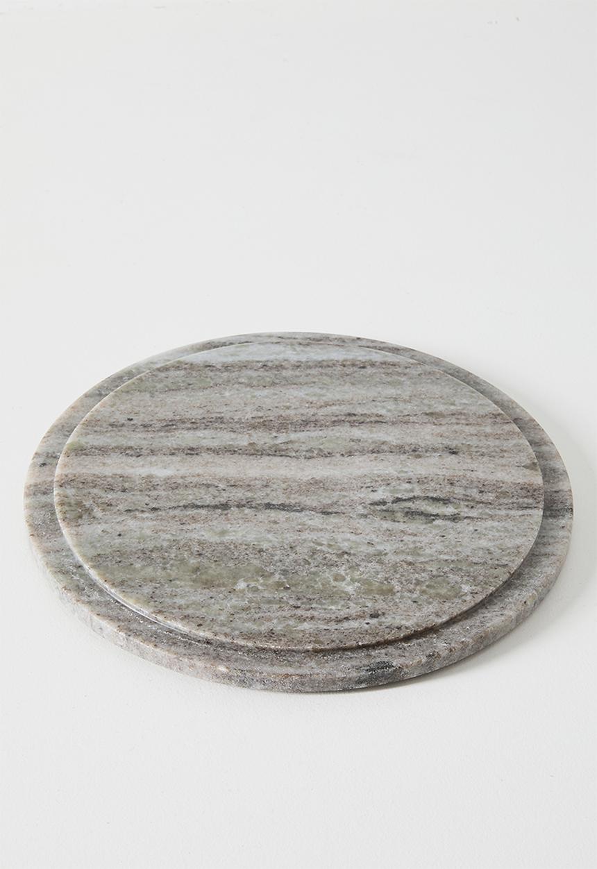 Sixth Floor - Marble Cheese Board with Hammered Glass Dome - Grey