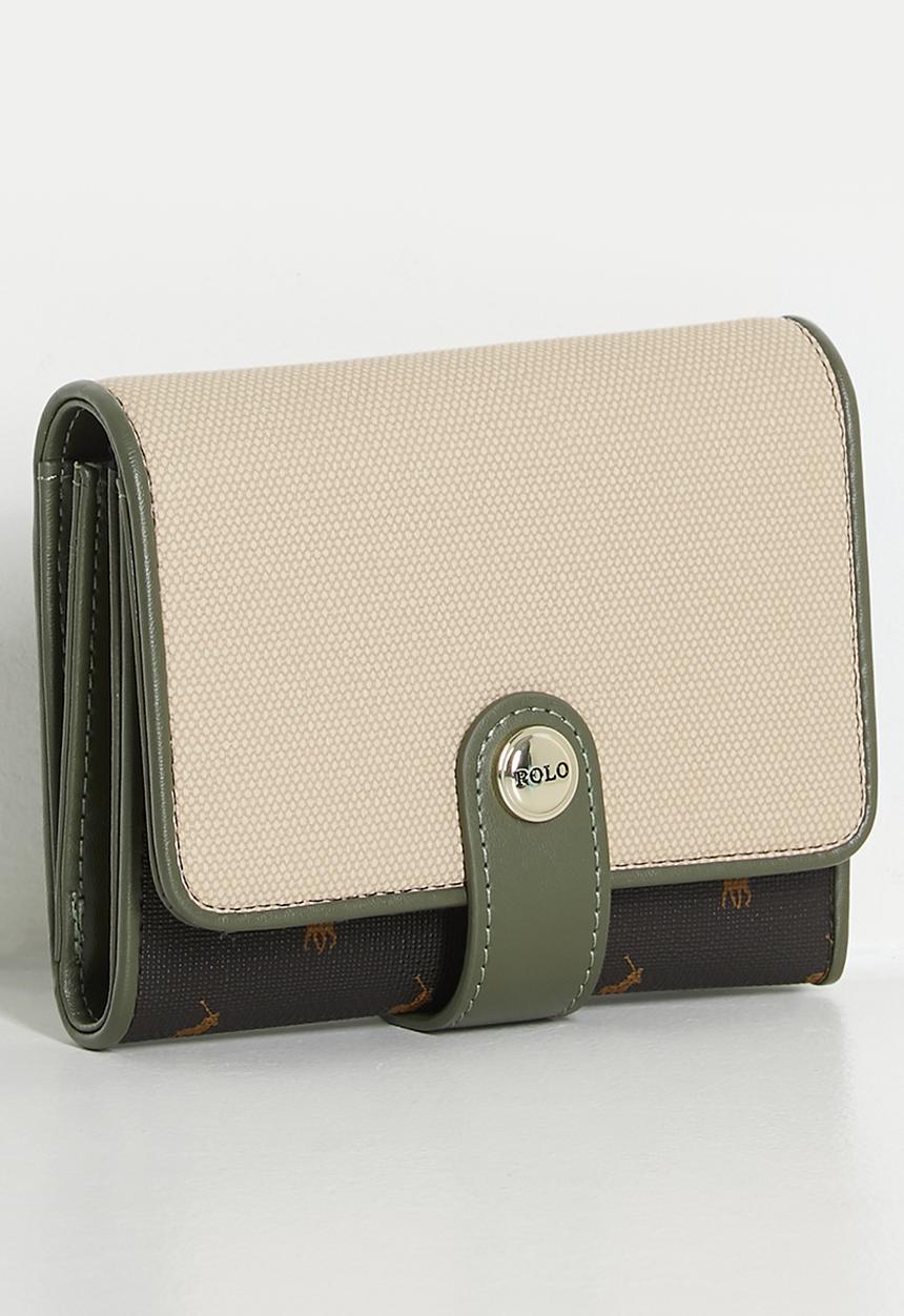 POLO - Palma medium trifold purse - olive