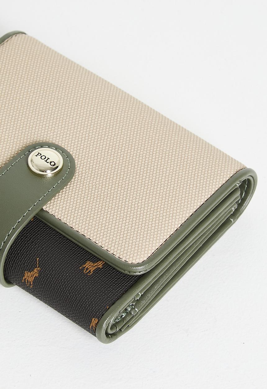 POLO - Palma medium trifold purse - olive