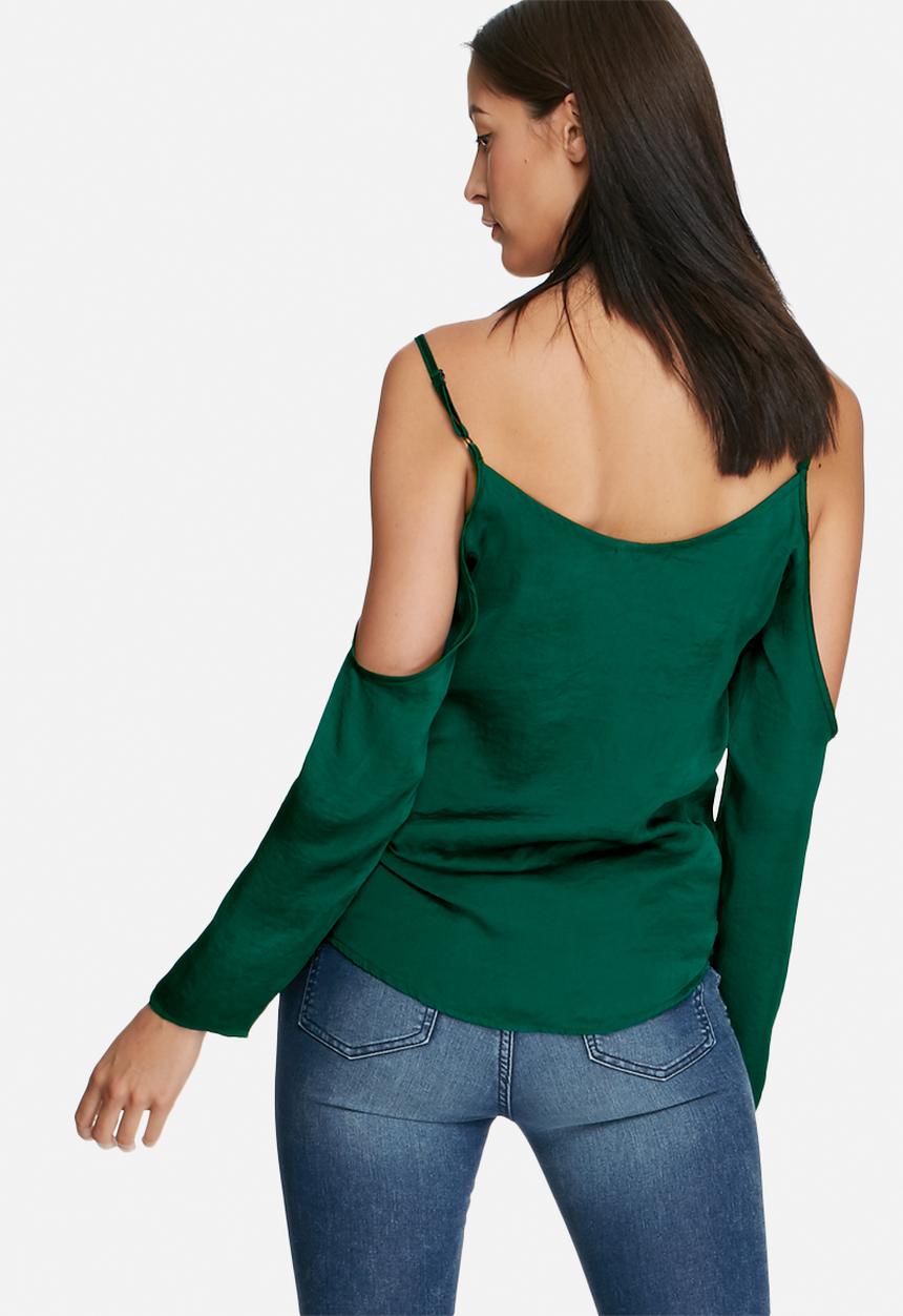 dailyfriday - Satin cold shoulder blouse