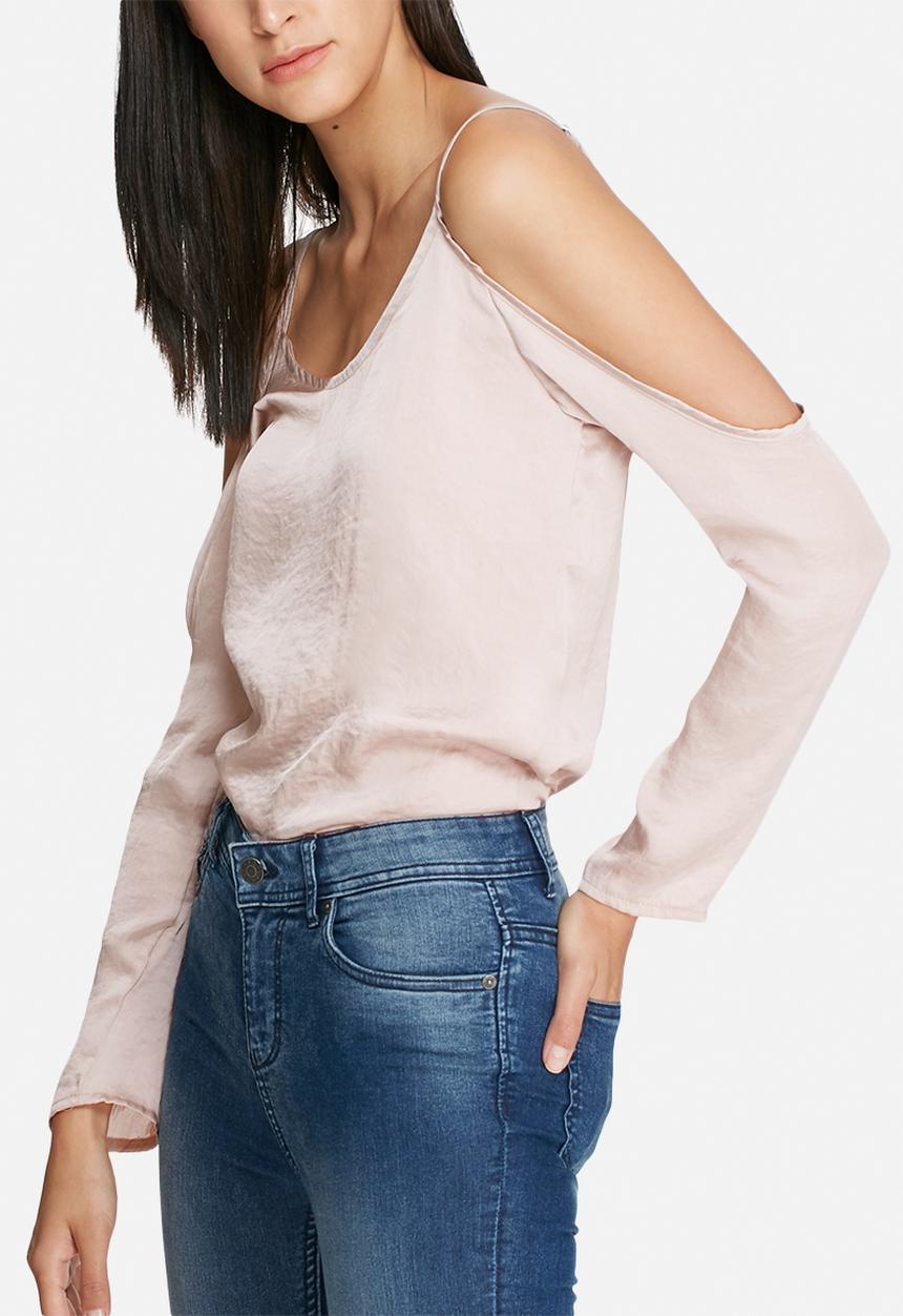 dailyfriday - Satin cold shoulder blouse