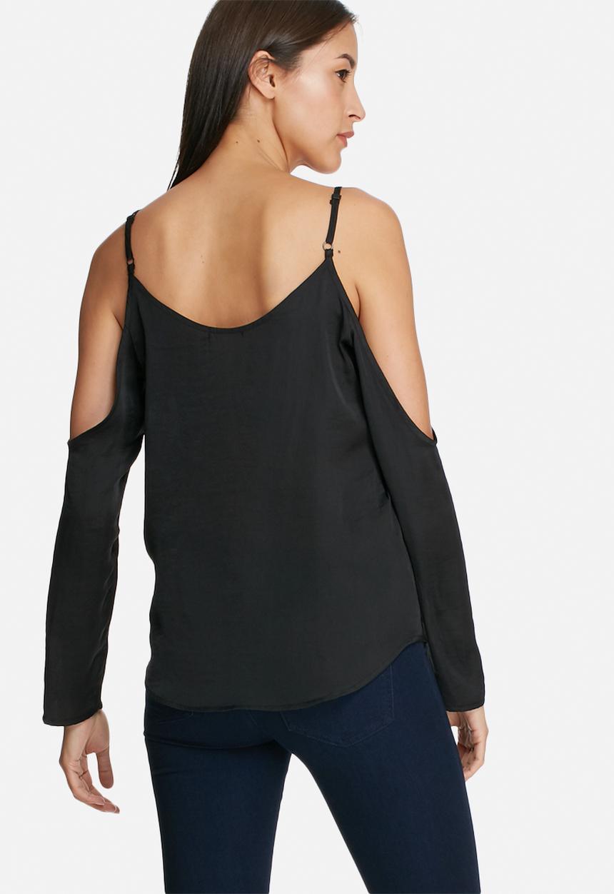 dailyfriday - Satin cold shoulder blouse