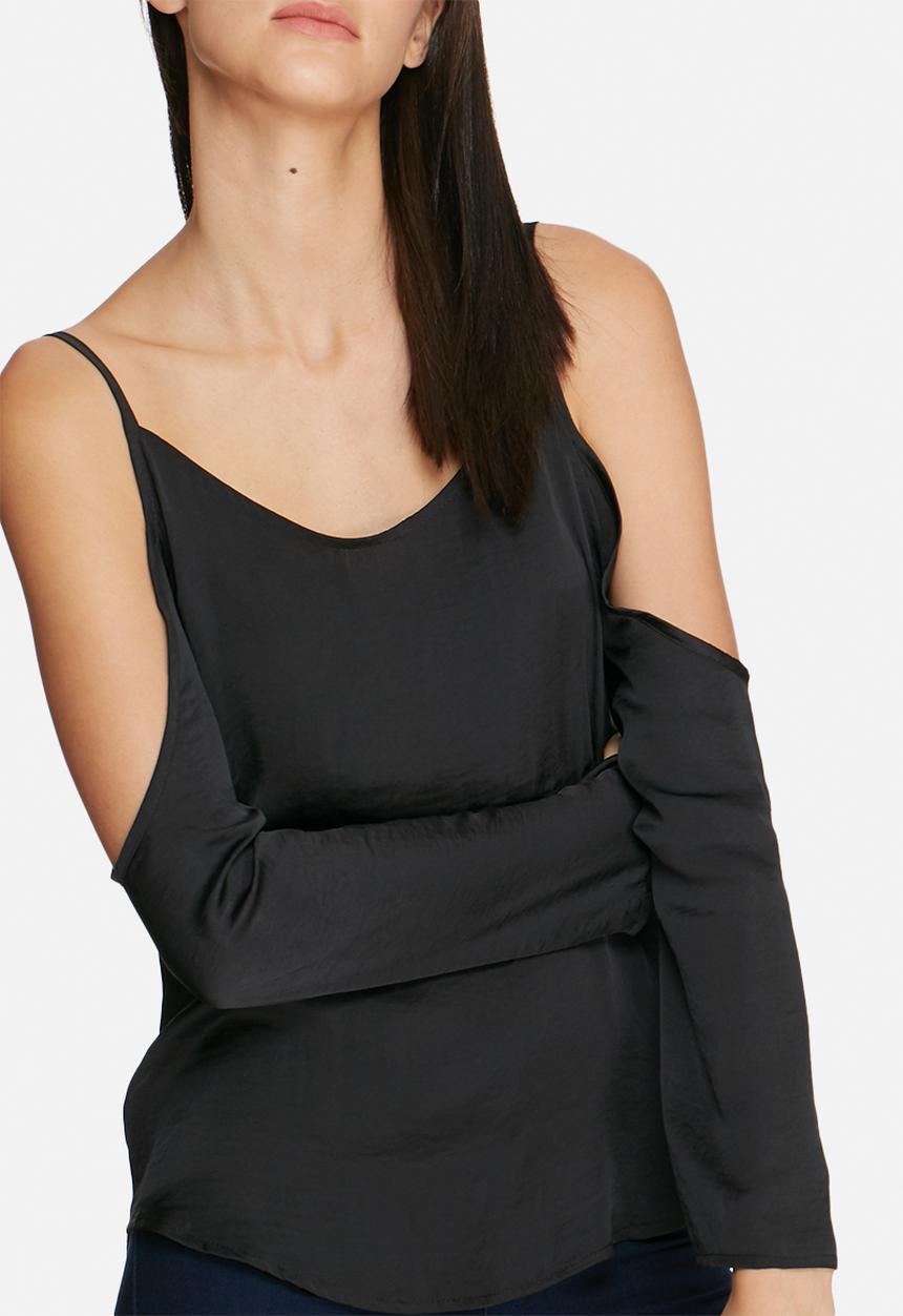 dailyfriday - Satin cold shoulder blouse