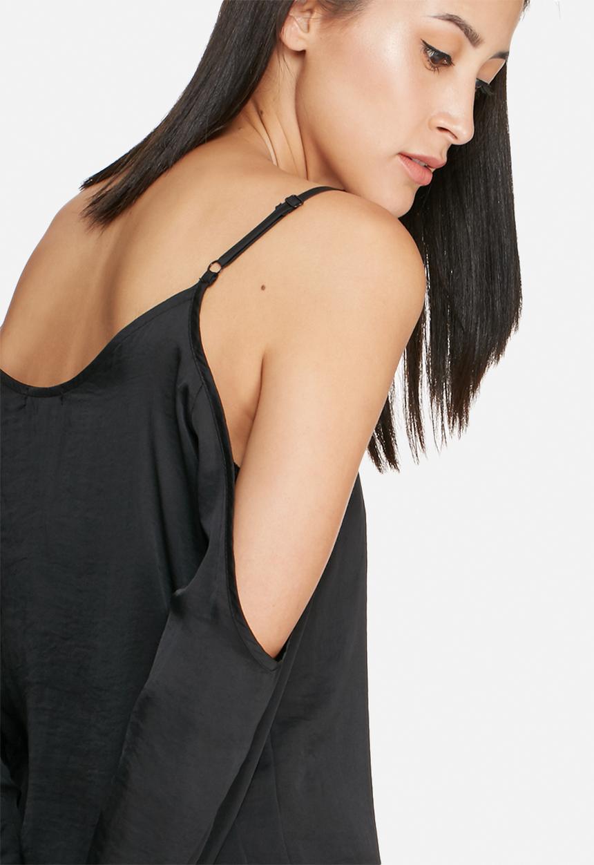dailyfriday - Satin cold shoulder blouse