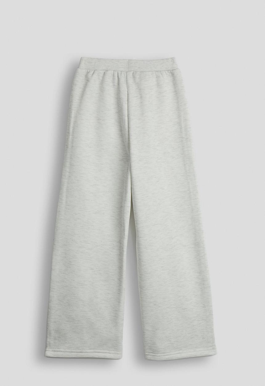 Pop Candy - Melange pin tuck sweatpants - white smoke