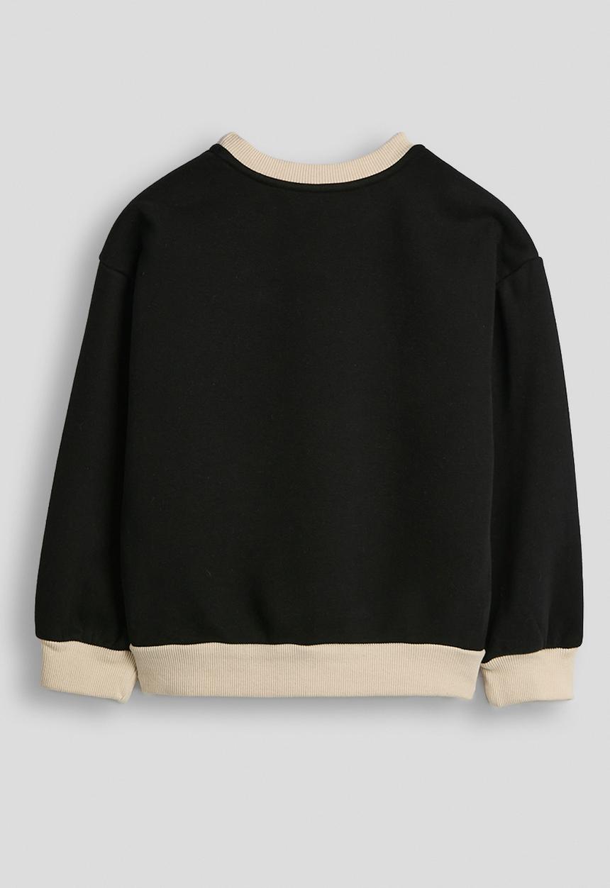 Pop Candy - Ribbed pocket sweatshirt - black/parchment white