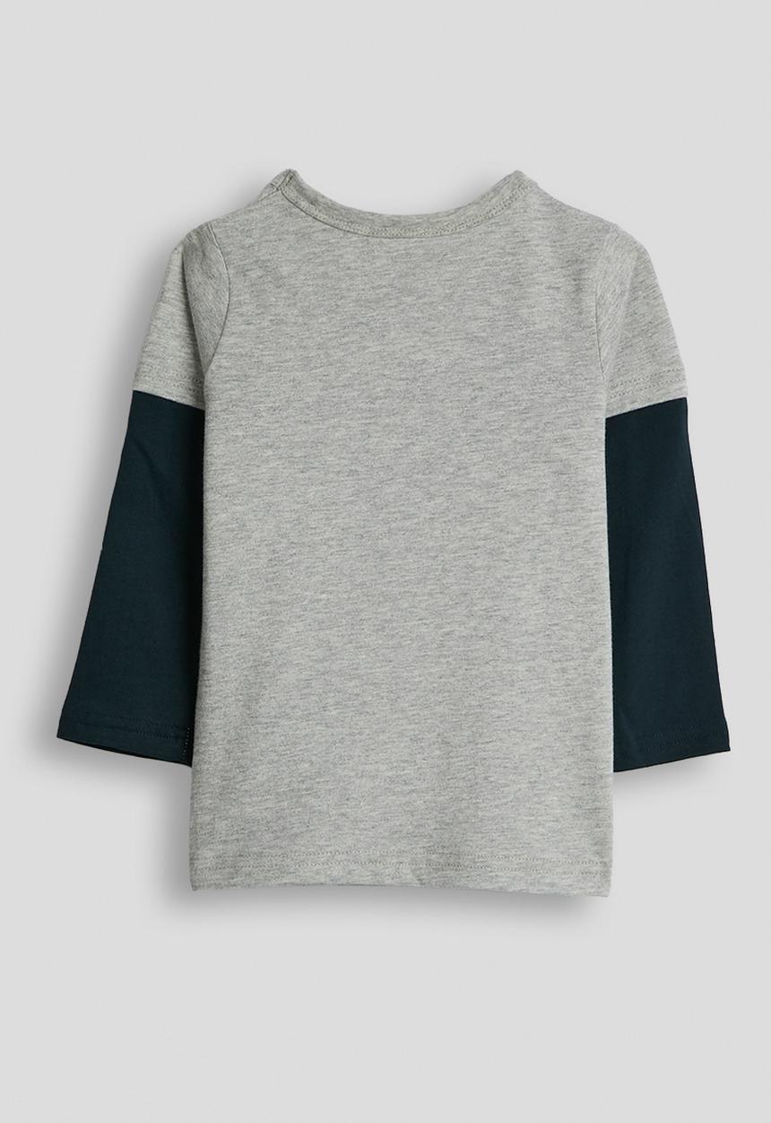 Pop Candy - Sloga and graphic twofer tee - grey/black